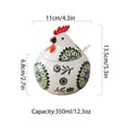 thumbnail image 3 of Qeeadeea/Cock Shape,Sugar Bowl With Lid, Colorful Hand-painted Storage Jar, Porcelain Sugar Pot, Salt Pot, For Coffee Bar, Restaurant-Double-350ml/12.3oz, 3 of 5