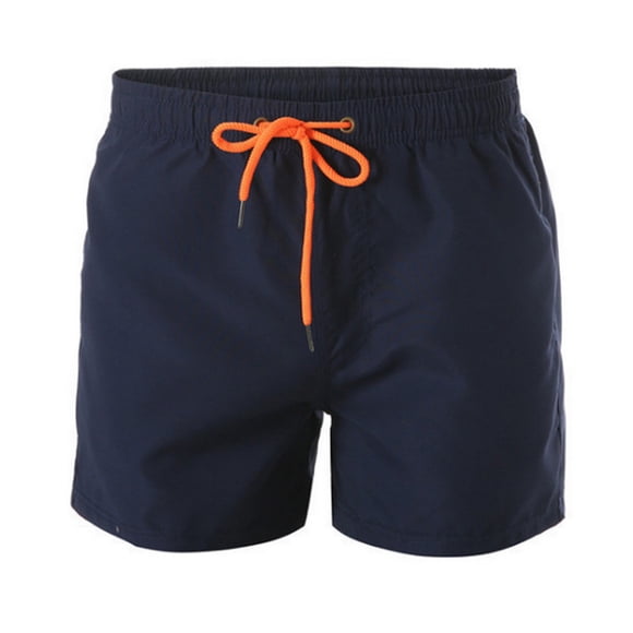 Short Maillot De Bain Homme Men's Summer Sports Beach Shorts Thin Breathable Dry Quick Swim Trunks with Inner Swimming Shorts Men Navy XXL