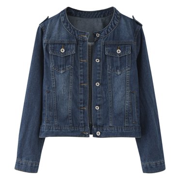 TJAZFJPA Jeans Jacket for Women Trendy Womens Pocket Patchwork Vintage Trendy Casual Denim Jacket Blue Jean Jackets for Women with Pearls Jean Jacket Women Trendy Lightweight