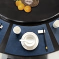 thumbnail image 2 of fheaev Hotel Restaurant Placemats Leather Dining Placemats Fan-shaped Western-style Placemats European-style Heat Table Mats Leather Patterned Placemats, 2 of 5