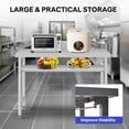 thumbnail image 3 of BeesClover Table de Travail Pliable en Acier Inoxydable Robuste de 920 lb, Certifiée NSF, Tablette Ajustable, pour Restaurant, Garage, Patio Ou Traiteur, 3 of 7