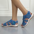 thumbnail image 2 of CEHVOM Sandales à Bout Rond Compensées Confortables pour Femmes, Couleur Unie, Bout Ouvert, 2 of 3