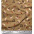 thumbnail image 1 of Soimoi Rayon Fabric Text,Floral & Eiffel Tower Architectural Print Fabric by the Yard 56 Inch Wide, 1 of 3