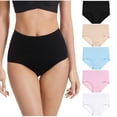thumbnail image 1 of Cameland Womens Underwear Cotton High Waisted Stretch Comfy Briefs Full Coverage Panties for Ladies 5 Pack, 1 of 2