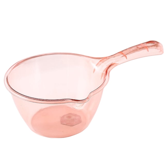 Oleegame 1PC Kitchen Utensils Set Household Kitchen Spoon Deepen Thickened Long Handle Plastic Large Creative Transparent Shampoo Spoon Pink