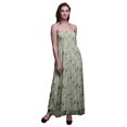 thumbnail image 1 of Bimba Robe à Bretelles Smockée en Georgette pour Femmes à Imprimé de Feuilles de Bleuet - Très Grand, 1 of 7