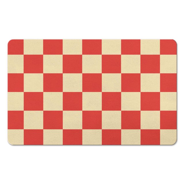 Supreme Comfort Bath Mat: Long Checkered Bathroom Runner Rug. Non-Slip, Water Absorbent. Soft Microfiber, Washable Floor Mats for Showers, 20x32in