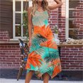 thumbnail image 4 of Ovzne Robes pour Femmes Robe de Plage Dames Été Mode Imprimée Sans Manches Col Rond Robe Débardeur Décontractée Robe pour Femmes Imprimée Liquidation, 4 of 7