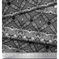 thumbnail image 2 of Soimoi Silk Fabric Geometric & Paisley Decorative Print Sewing Fabric Yard 42 Inch Wide, 2 of 2