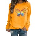 thumbnail image 1 of Hauts Décontractés d'Hiver pour Femmes Chandail en Molleton à Imprimé Papillon Blouse Tee Chandail, 1 of 1