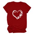 thumbnail image 2 of Pisexur T-shirt de la Saint-Valentin pour Femmes Mode Col Rond Imprimé Manches Courtes T-shirt Décontracté Ample, 2 of 3