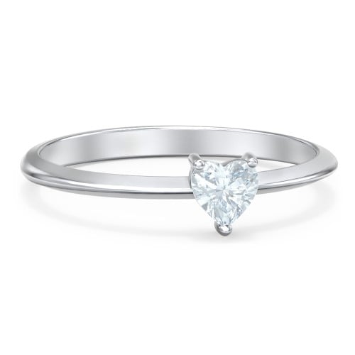 Heart Birthstone Ring - Aquamarine (March)