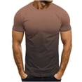 thumbnail image 2 of QATAINLAV Mens Short Sleeve Shirts Casual Gradient Color Loose Pullover Summer Fashion Workout Muscle Fit Tshirt Basic Tee Tops Gold S Lightning Prime Sales, 2 of 5