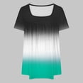 thumbnail image 3 of UPPADA Tuniques pour Femmes Grande Taille à Manches Courtes, Col Rond, Chemises Décontractées Douces, Blouse Boutonnée, Henley, Chemises Plissées, Tuniques Tendance, Vert Armée, TTTG, 3 of 5