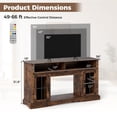 thumbnail image 3 of Gymax TV Stand w/LED Lights & Remote Control Storage Cabinets & Adjustable Shelves Brown, 3 of 10