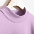 thumbnail image 4 of 2025 Femmes Col Rond Uni Manches Longues Haut Couleur Col Roulé Manches Longues Grande Taille Crop Top Plus Velours, 4 of 6