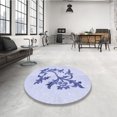 thumbnail image 4 of Ahgly Company Tapis Rond Lavable en Machine Intérieur Transitionnel Bleu Lavande, 5 Pieds Rond, 4 of 7