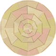 thumbnail image 1 of Ahgly Company Tapis Rond Lavable en Machine Intérieur Transitionnel Kaki Or, 4 Pieds Rond, 1 of 7