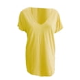 thumbnail image 4 of Yubnlvae T-Shirt Décontracté à Poche à Manches Courtes pour Femmes, T-Shirt Décontracté à la Mode pour Femmes Uni avec Poche, Liquidation! Uni, Col Rond, Jaune, m, 4 of 4