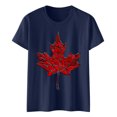 thumbnail image 2 of Pisexur Hauts pour Femmes, Hauts de Sortie pour Femmes & T-Shirt à Manches Courtes Col Rond Imprimé, Haut Ample, Hauts de Printemps pour Femmes Vert Armée, P, 2 of 2