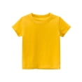 thumbnail image 1 of WEIYLL Boy's T Shirts Short Sleeve Basic Summer Solid Color Crew Neck Brief Yellow Kids Tees Tops for 8-9 Years, 1 of 2