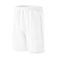 thumbnail image 4 of Sentmoon Mens Cargo Shorts Elastic Waist Athletic Shorts Straight Drawstring Solid Color Button 2025 Summer Workout Shorts Multi Pocket Comfy for Leisure Wear White M, 4 of 7