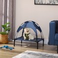 thumbnail image 2 of PawHut Elevated Cooling Pet Bed with Canopy for Small-Sized Dogs, Dark Blue, 2 of 10