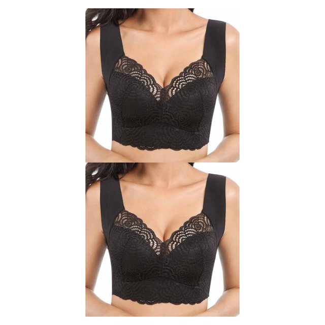 mmirethe Ribless Bra Lace Offers Skin-Friendly And Breathable Comfort For Women Widened Shoulder Strap Is Stable And Does Not 3XL 2Set