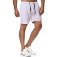 thumbnail image 2 of cllios Mens Shorts Solid Elastic Waist Mid Waist Loose Pockets Drawstring Short Pants, 2 of 4
