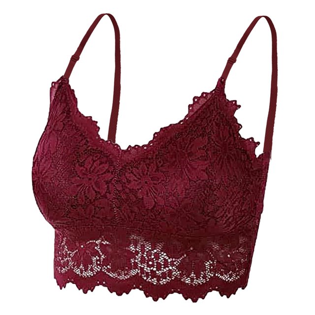 B91xZ Soutien-Gorge Léger Toucher Doux Respirant Soutien-Gorge Léger Triangle Brodée, Rouge TG