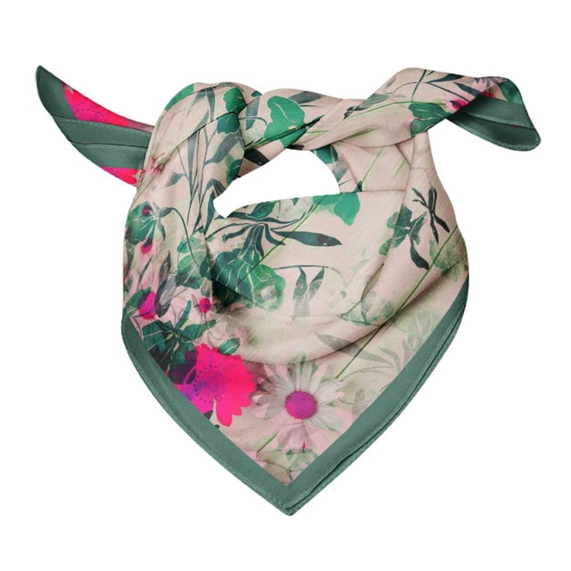 Bimba Womens Rectangular Printed Cotton Voile Scarf Neck Head Wrap-40 x 80 Inches