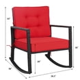 thumbnail image 3 of Costway 2PCS Patio Rattan Rocker Chair Outdoor Glider Wicker Rocking Chair Cushion Red, 3 of 9