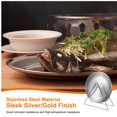 thumbnail image 4 of 4pcs Stainless Steel Plates with Triangle Stand 6.7 Inch Dinner Plate, Silver Tone, 4 of 6
