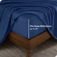 thumbnail image 4 of Bare Home Microplush Fleece Sheet Set - Ultra Soft - Deep Pocket - Twin XL, Dark Blue, 4 of 7