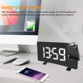 thumbnail image 4 of mmirethe Alarm Clock Radio Projection Dual Alarm LED Desktop FM Radio White Light, 4 of 9