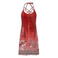 thumbnail image 3 of Ovzne Robes Grande Taille pour Femmes Rondes Robe de Plage Robes d'Été pour Femmes Robe de Plage en Dentelle Imprimée Sans Manches Décontractée Ample Robe Débardeur Robe Imprimée pour Femmes Liquidation, 3 of 5