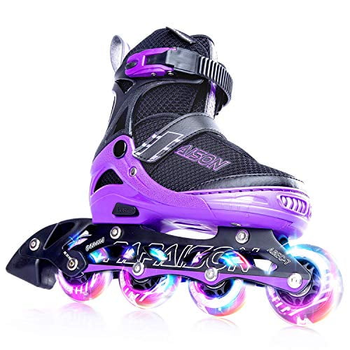 PAPAISON Adjustable Inline Skates for Kids and Adults with Full Light Up Wheels, Blades Roller Skates for Girls and Boys, Men and Women