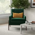 thumbnail image 2 of Fauteuil d'Appoint en Velours Vert Capitonné Steven de Style Mi-Siècle Moderne, 2 of 7