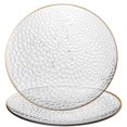 thumbnail image 1 of [Clear Hammered With Gold Rim 8 Pack] 13'' Charger Plates Clear Hammered With Gold Rim Plastic Heavy Duty Disposable Dinner Chargers Servew, 1 of 7