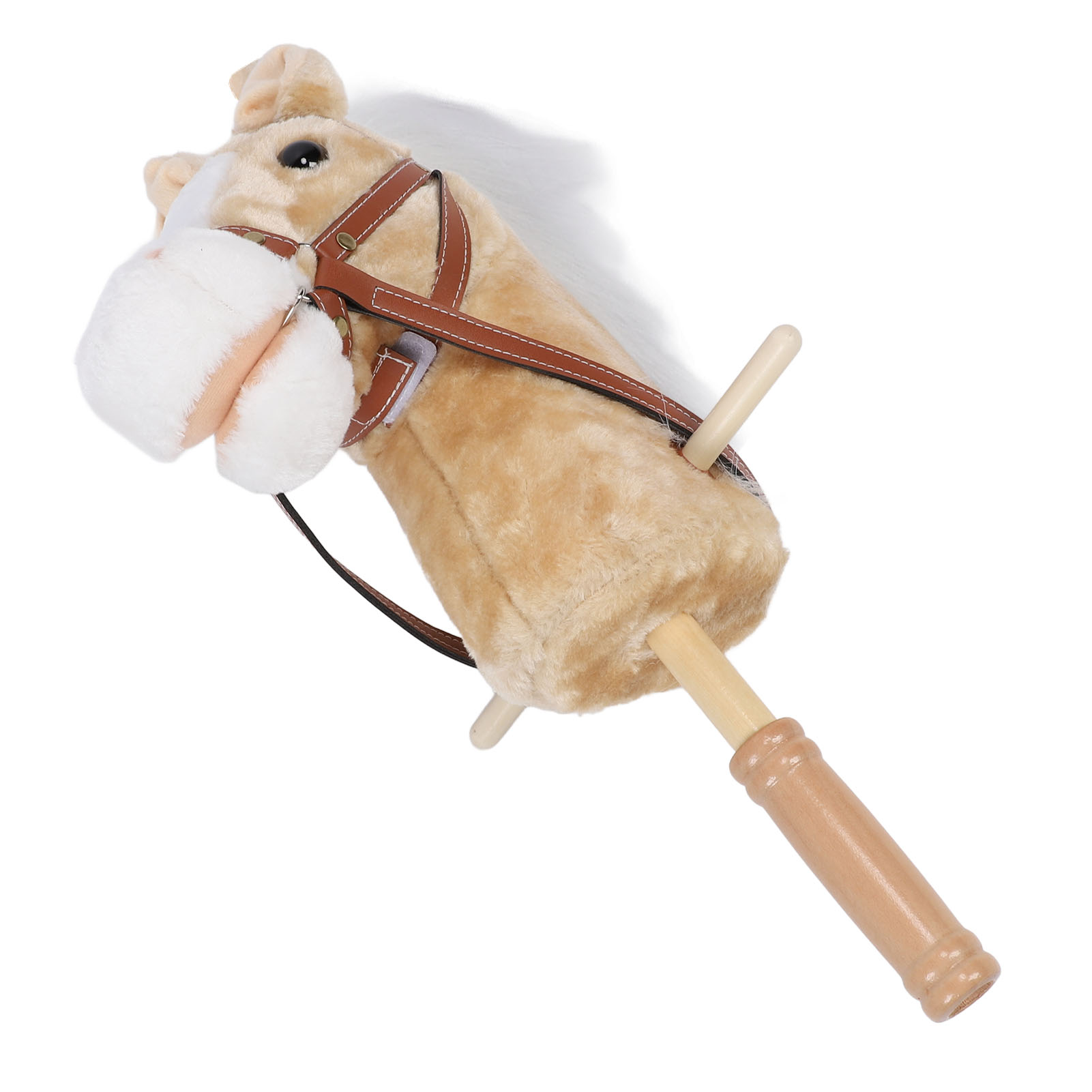 Horses Ride On Toy Cartoon Design Plush Horse Stick Toy with Wheels and Thickened Handle for Kids