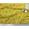 thumbnail image 2 of Tissu Popeline de Coton Pomme Feuilles & Fleurs Roses Tissu Imprimé Floral 1 Yard 56 Inch Wide, 2 of 3