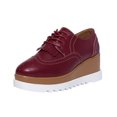 thumbnail image 2 of LSLJS Chaussures en Cuir Style Britannique pour Femmes à Bout Rond, Talon Compensé, Semelle Épaisse à Pompon Style Muffin, Chaussures en Cuir pour Femmes, 2 of 5