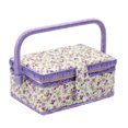 thumbnail image 1 of 1pc Sewing Package Wooden Beginner Sew Removable Tray Pincushion For Craft Mending Storage Package Thread Portable Fabric Wooden Storage Home Desktop Makeup Bag Retro Package, 1 of 3