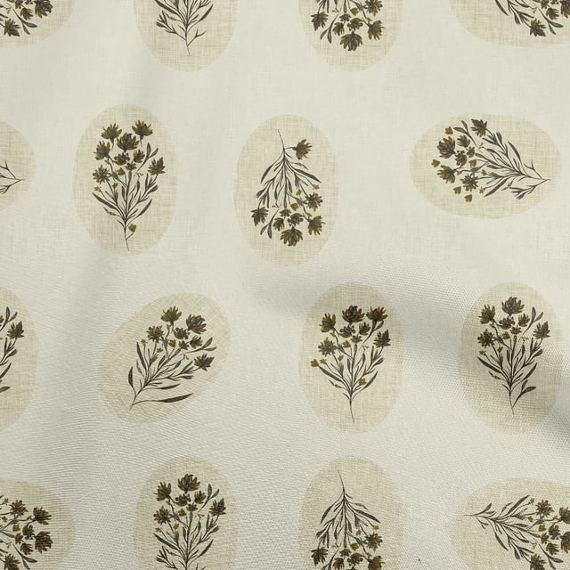 oneOone Cotton Flex Cream Fabric Block Craft Projects Decor Fabric Printed By The Yard 40 Inch Wide