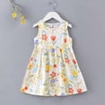 thumbnail image 2 of Yanlir Robe d'Été Sans Manches à Encolure Ronde pour Tout-Petites Filles 1-7 Ans, Robe Décontractée à Imprimé Graphique pour Adorable (Blanc#1, 4 Ans), 2 of 4