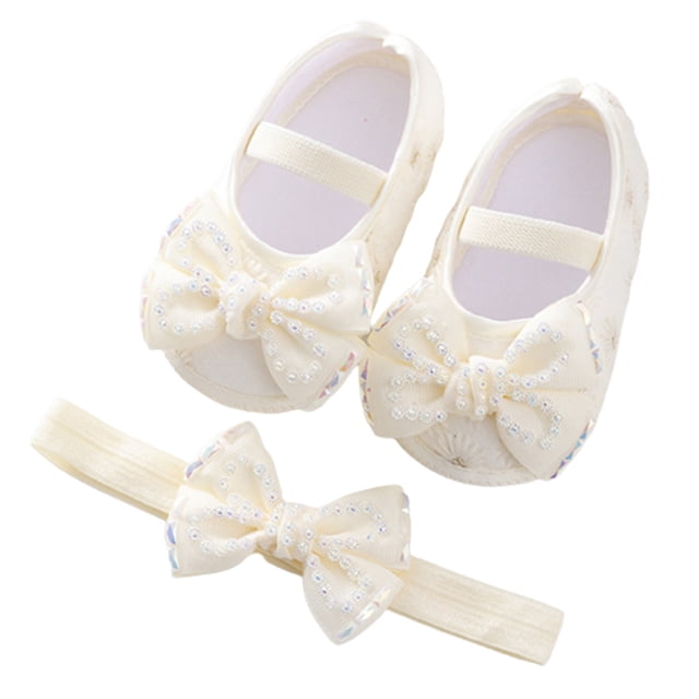 Espadrilles de Mode pour Bébé à Semelle Souple pour Tout-Petits, Robe Perle, Fleur d'Abord