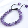 thumbnail image 3 of Natural Healing Power Gemstone Crystal Beads Unisex Adjustable Macrame Bracelets 8mm,Dream Amethyst, 3 of 4