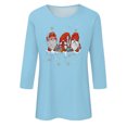 thumbnail image 4 of Meichang Hauts de Noël pour Femmes Manches 3/4 Col Rond Gnomes Graphiques T-Shirts Blouse Décontractée de Vacances en Solde Cadeaux de Noël, 4 of 4