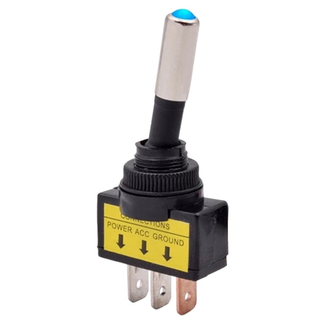 Interrupteur à Bascule Automobile 12mm LED ASW-15D SPST 2 Positions 3 Broches Marche/arrêt 12/24V DC