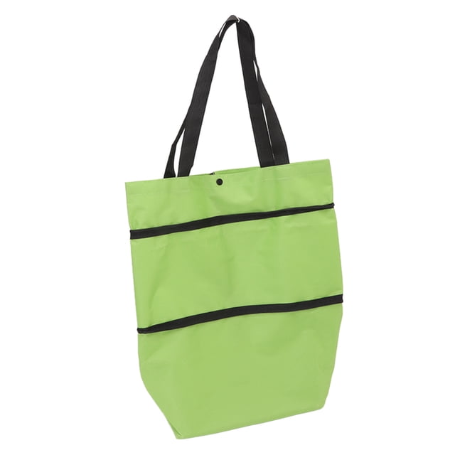 Sac de Chariot de Magasinage Pliable avec Roue, Grande Capacité, Conception à Fermeture Éclair en Tissu Oxford, Idéal pour le Camping
